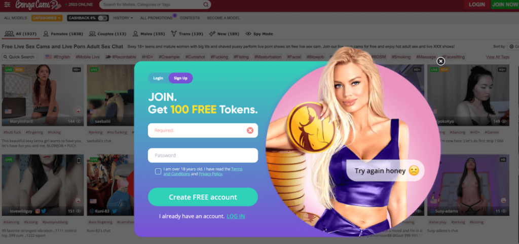 100 Free Tokens When You Sign Up On BongaCams